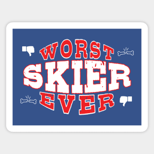 Worst Skiier Ever - Funny gift for skiing Lovers Sticker